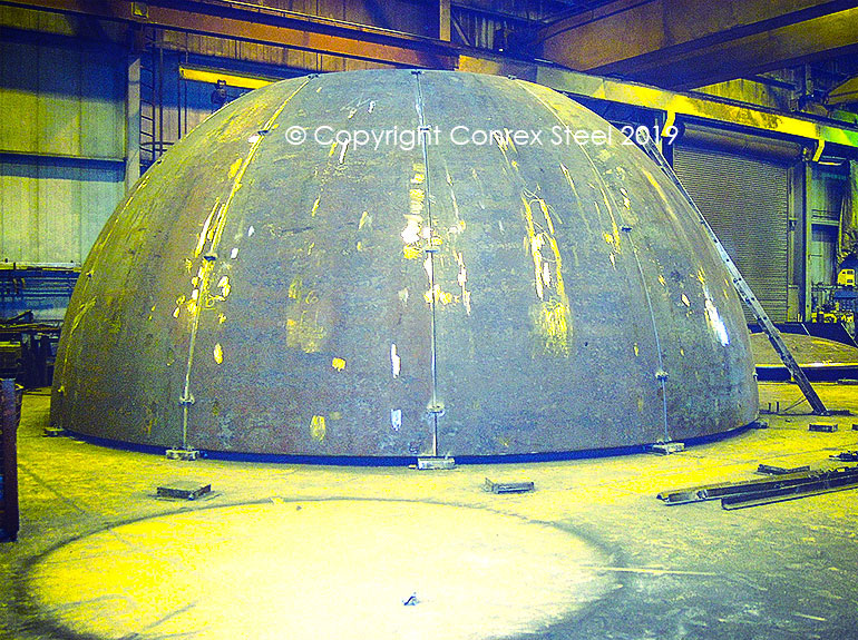 Hemispherical segmental head trial fitting being carried out at Conrex Steel facility