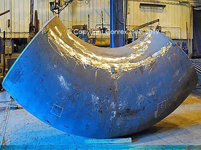 Large 2 piece constructed formed elbow formed by Conrex Steel