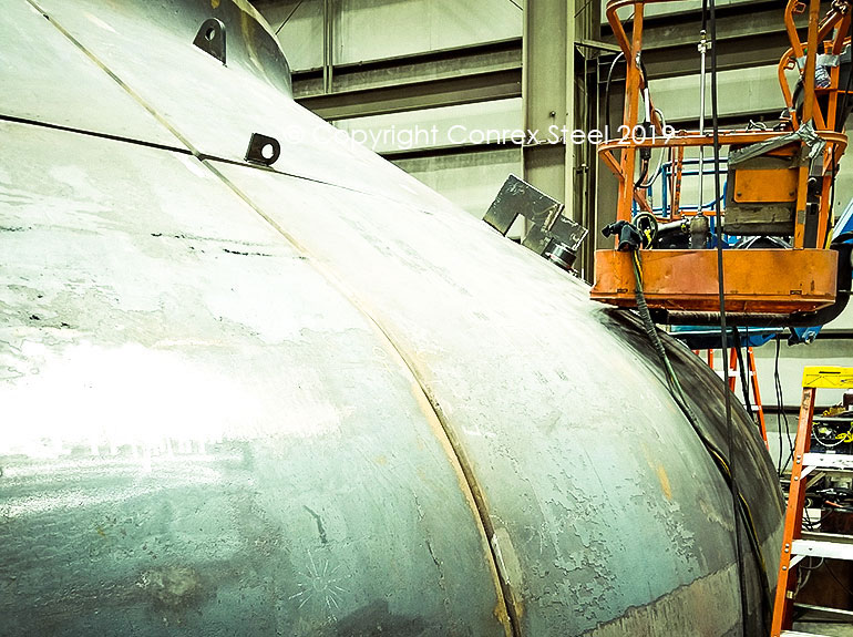 Segmental Tank HeadSegmental head trial fitting being carried out at Conrex Steel facility