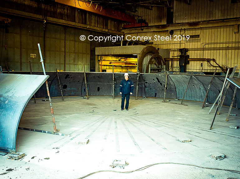 Segmental Tank HeadSegmental head trial fitting being carried out at Conrex Steel facility