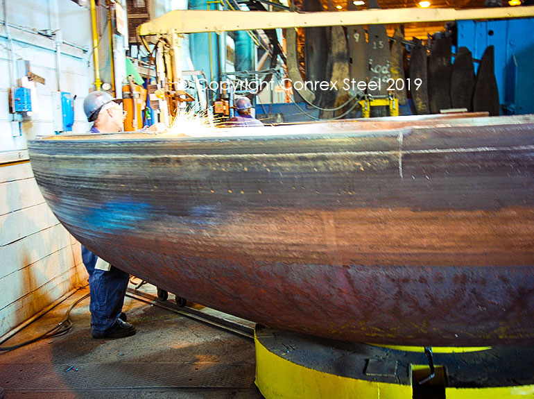 Edge preparation being carried out on conventional head